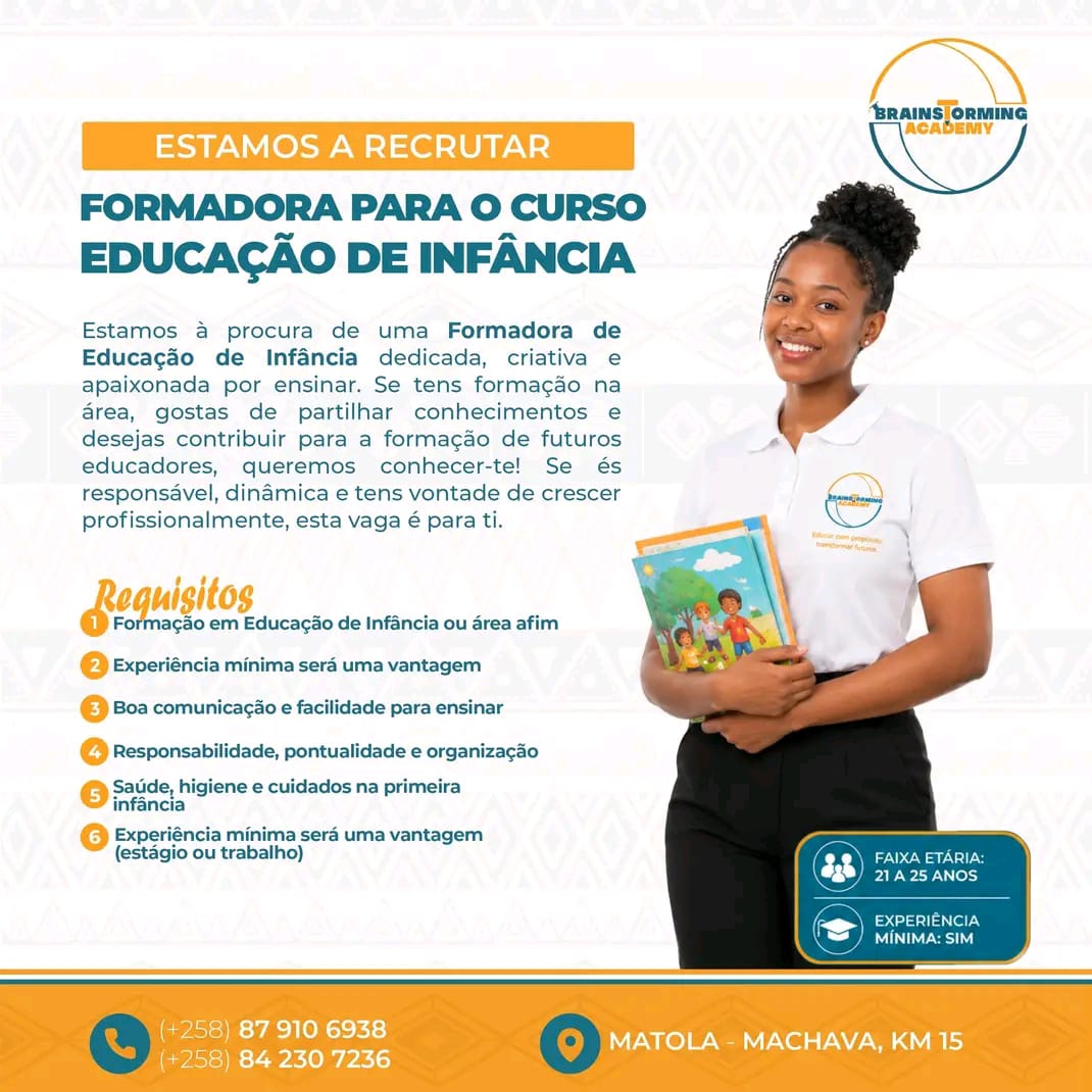 Vaga – Formadora Educação de Infância na Brainstorming Academy