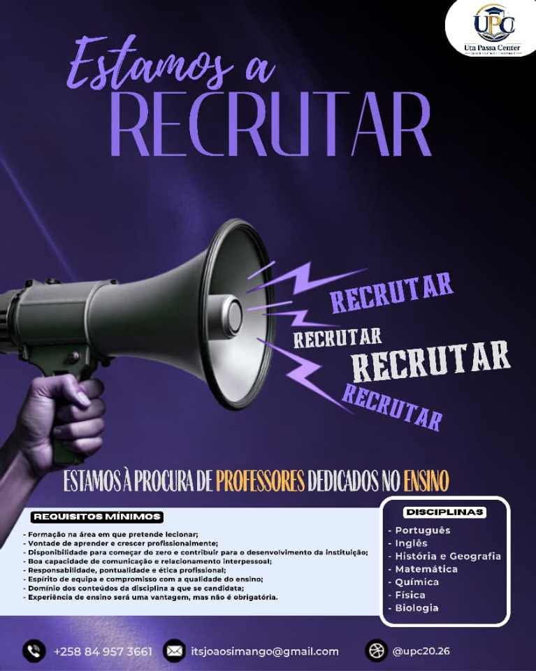 Vagas para professores no Centro de Formação Profissional e Mestria Digital