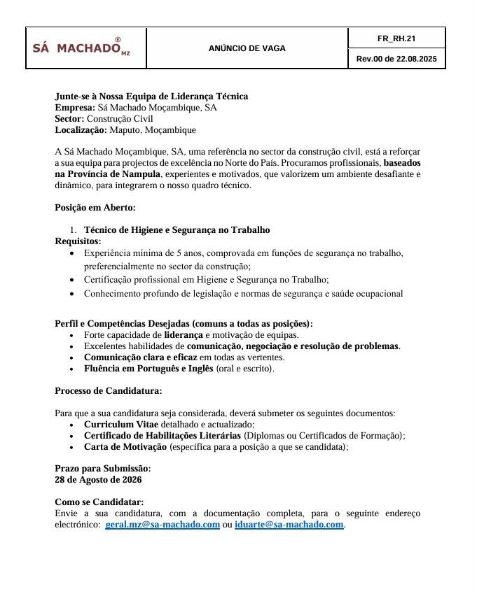 Sá Machado Moçambique, SA
